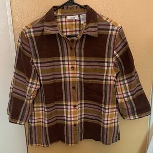 Ms. Lee Women’s Plaid Flannel Shirt w/ mid length Sleeves